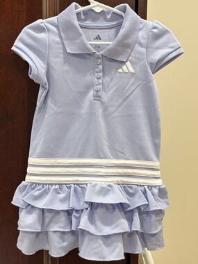 adidas Light purple Girls Polo Dress with Ruffled Skirt